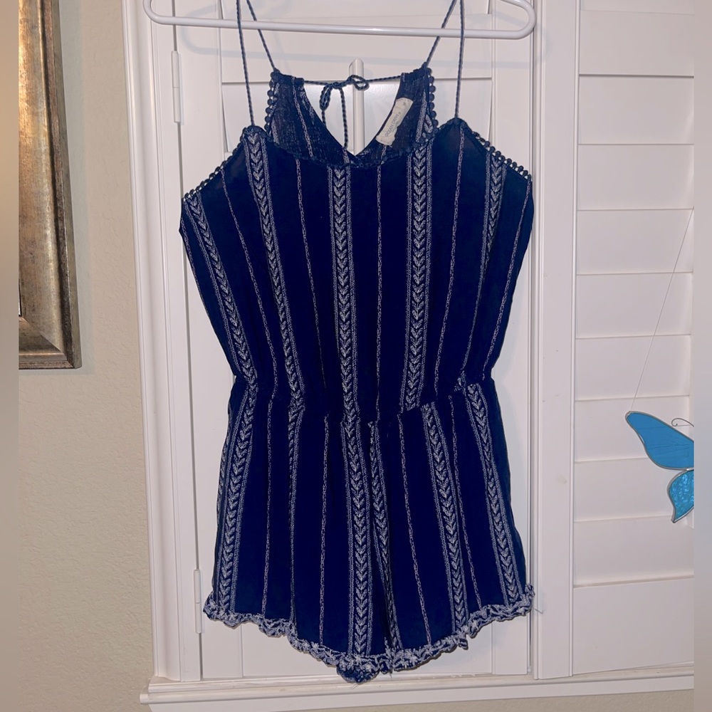 Ocean Drive Clothing Company Blue and White Romper in medium